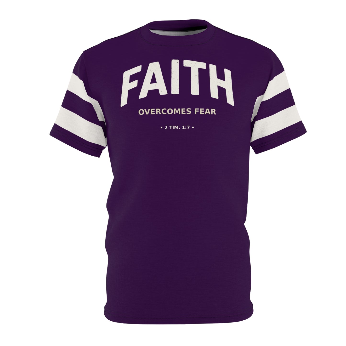 "Faith Overcomes Fear", Unisex Tee (Imperial Plum)
