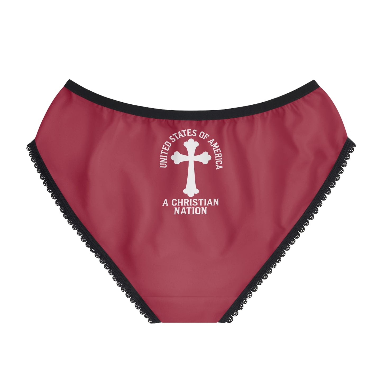 "USA - A Christian Nation" #04, Women's Briefs (Old Glory Red)