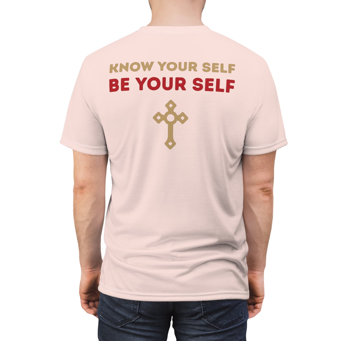 "Know Your Self", Unisex T-shirt (Antique Coral)