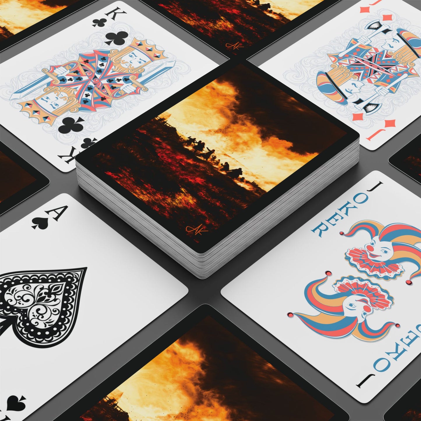 "Clan Skirmish", Fine Art Playing Cards (Void Black)