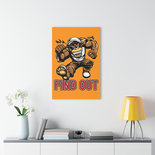 "Find Out", Acrylic Wall Prints (French Cleat Hanging) (Goldfish Orange)