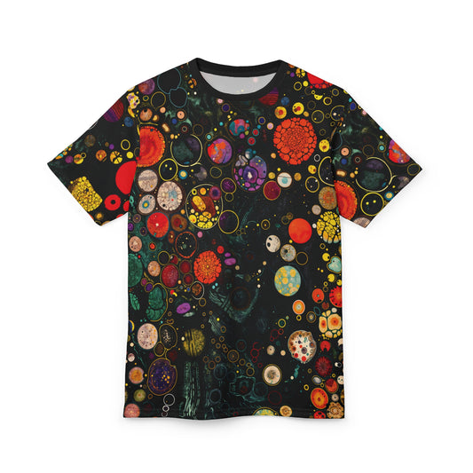 "Divine Riddle", Wearable Fine Art Unisex T-shirt (Flame Black Collar)