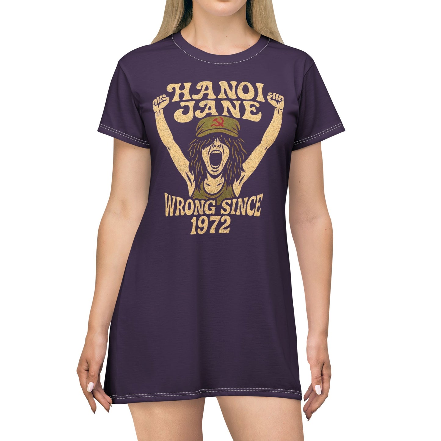 "Hanoi Jane", T-Shirt Dress (Imperial Plum)