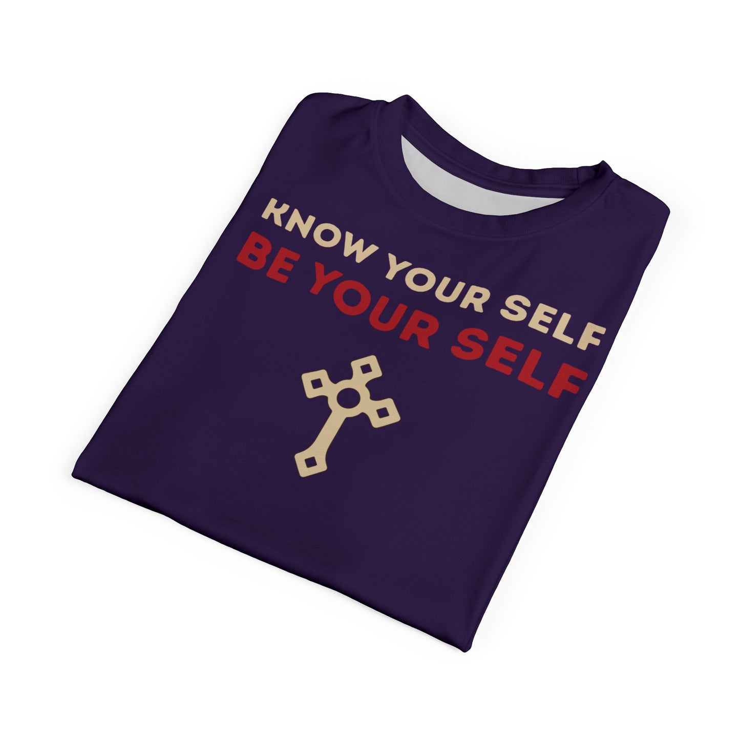 "Know Your Self", Unisex T-shirt (Russian Violet)