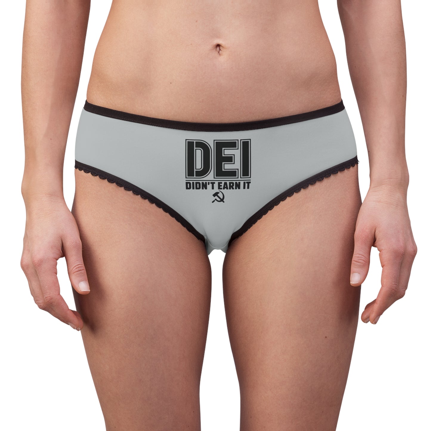 "DEI - Didn't Earn It" #14, Women's Briefs (Zero Gravity Grey)