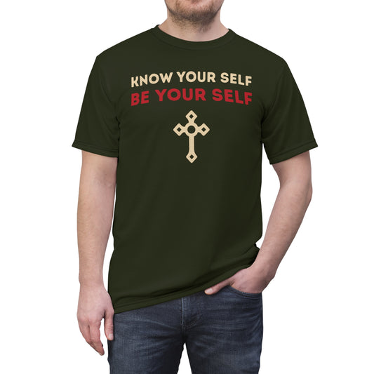 "Know Your Self", Unisex T-shirt (Rangitoto Green)