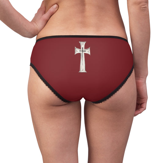 "First Darkness Then Comes Light" #02, Women's Briefs (Burgundy)