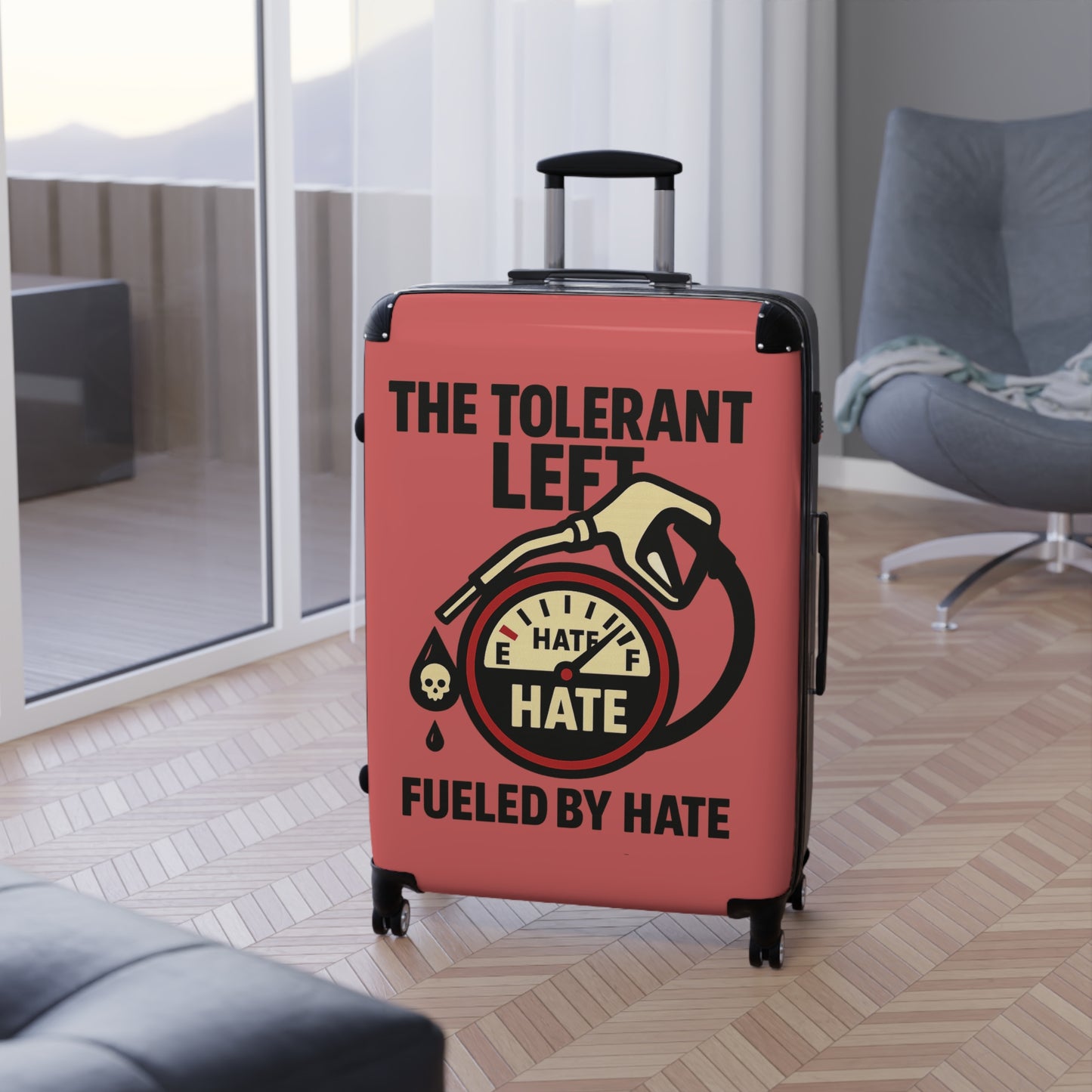 "The Tolerant Left", Suitcase (Faded Cherry)