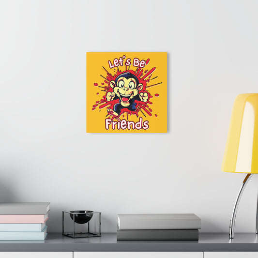 "Let's Be Friends", Acrylic Wall Prints (French Cleat Hanging) (Honey Yellow)