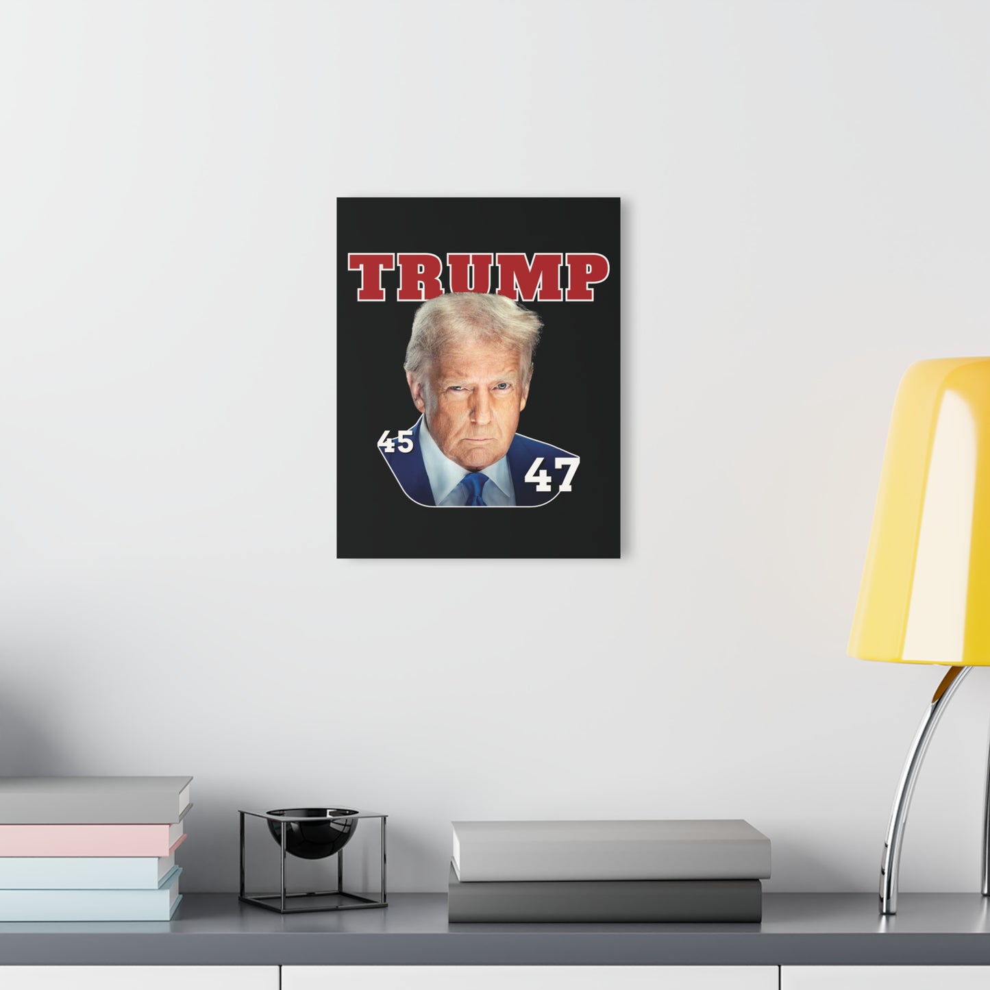 "Trump 45-47", Acrylic Wall Prints (French Cleat Hanging) (Void Black)