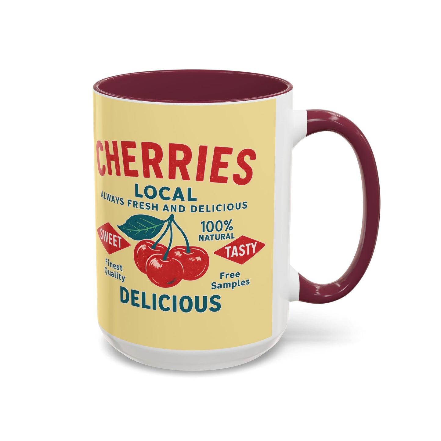 "Delicious Cherries", Colorful Mugs (11oz, 15oz) (Sanctum Veil)