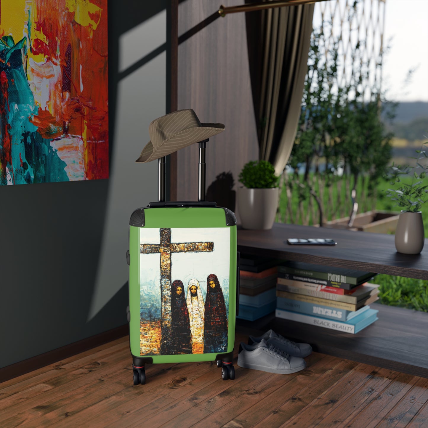"At-the-Foot of the Cross - John 19:25", Suitcases (Light Green)