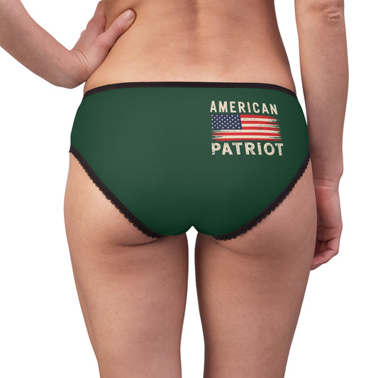 "American Patriot" with Flag #02, Women's Briefs (Evergreen)