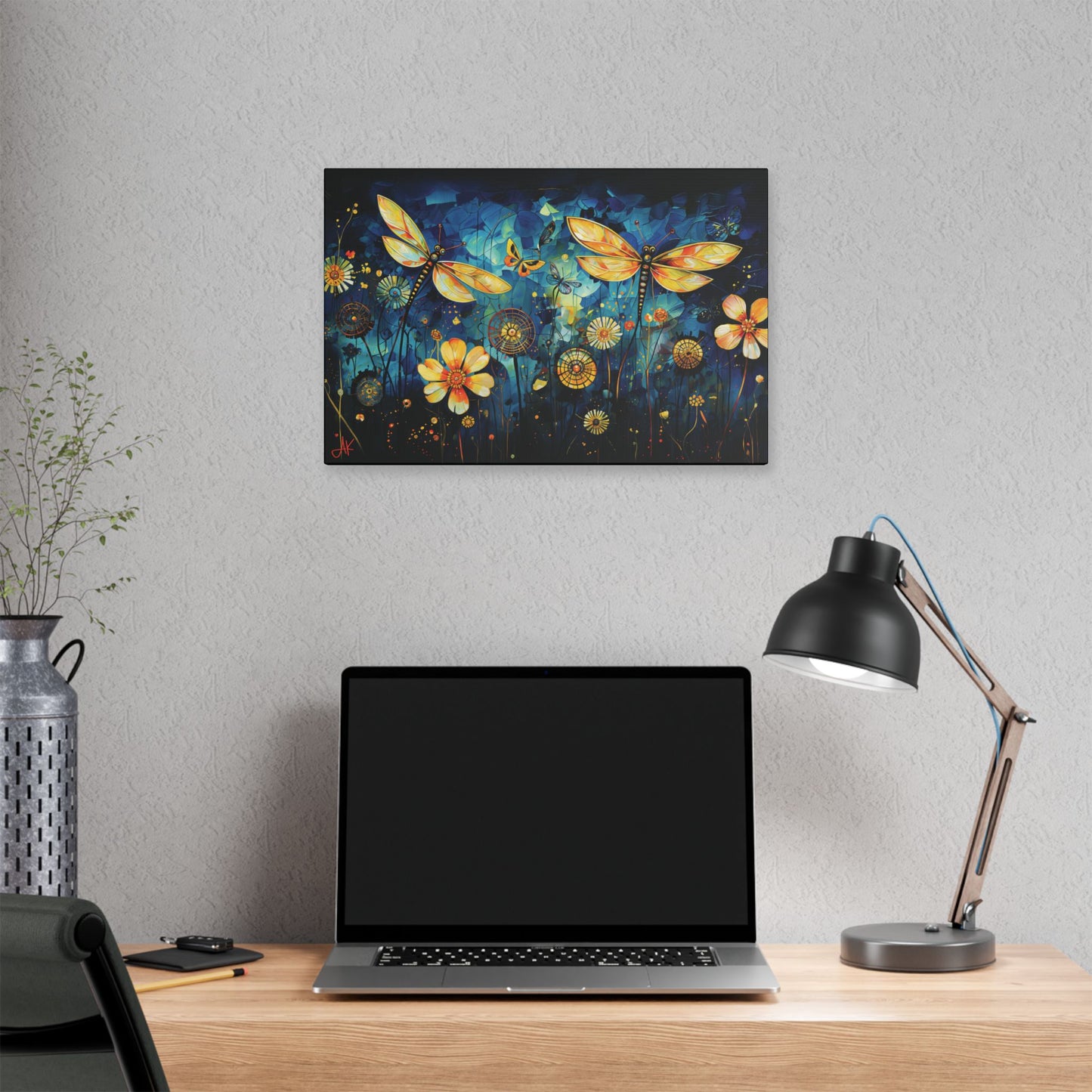 "Lucky Day Dragonflies", Stretched Classic Canvas Fine Art Print