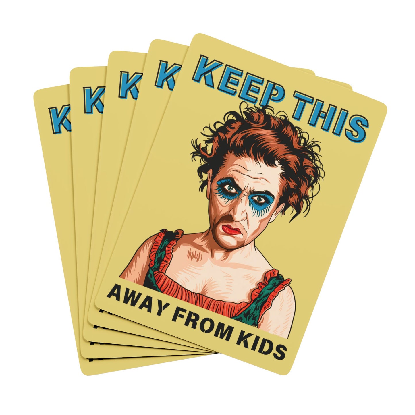 "Keep This Away from Kids", Cultural Playing Cards (Flax Yellow)