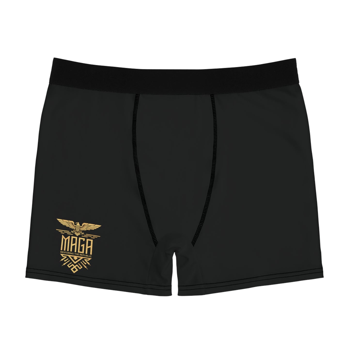 "MAGA Restoring the Republic" #02, Men's Boxer Briefs (Noir Black)