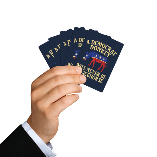 "A Democrat Donkey", Political Playing Cards (Dark Cambridge Blue)