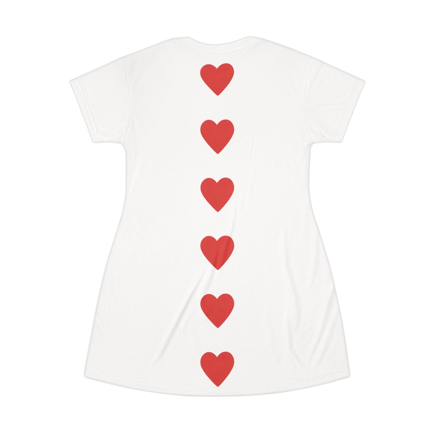 "Big Heart", T-Shirt Dress (Cotton White)