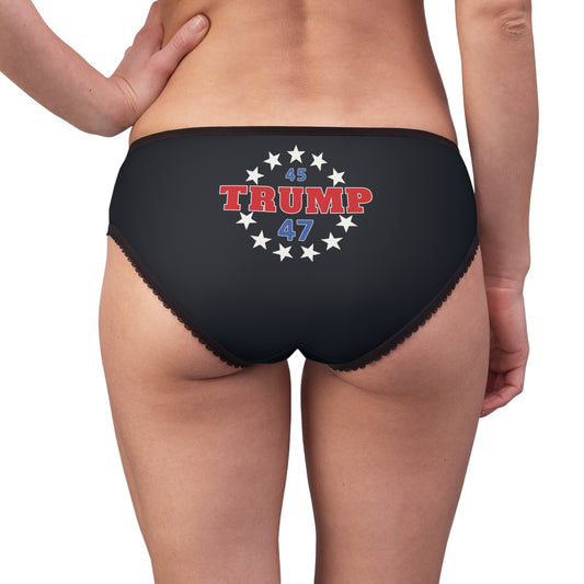 "Trump 45-47 Circle of Stars", Women's Briefs (Blackstone Blue)
