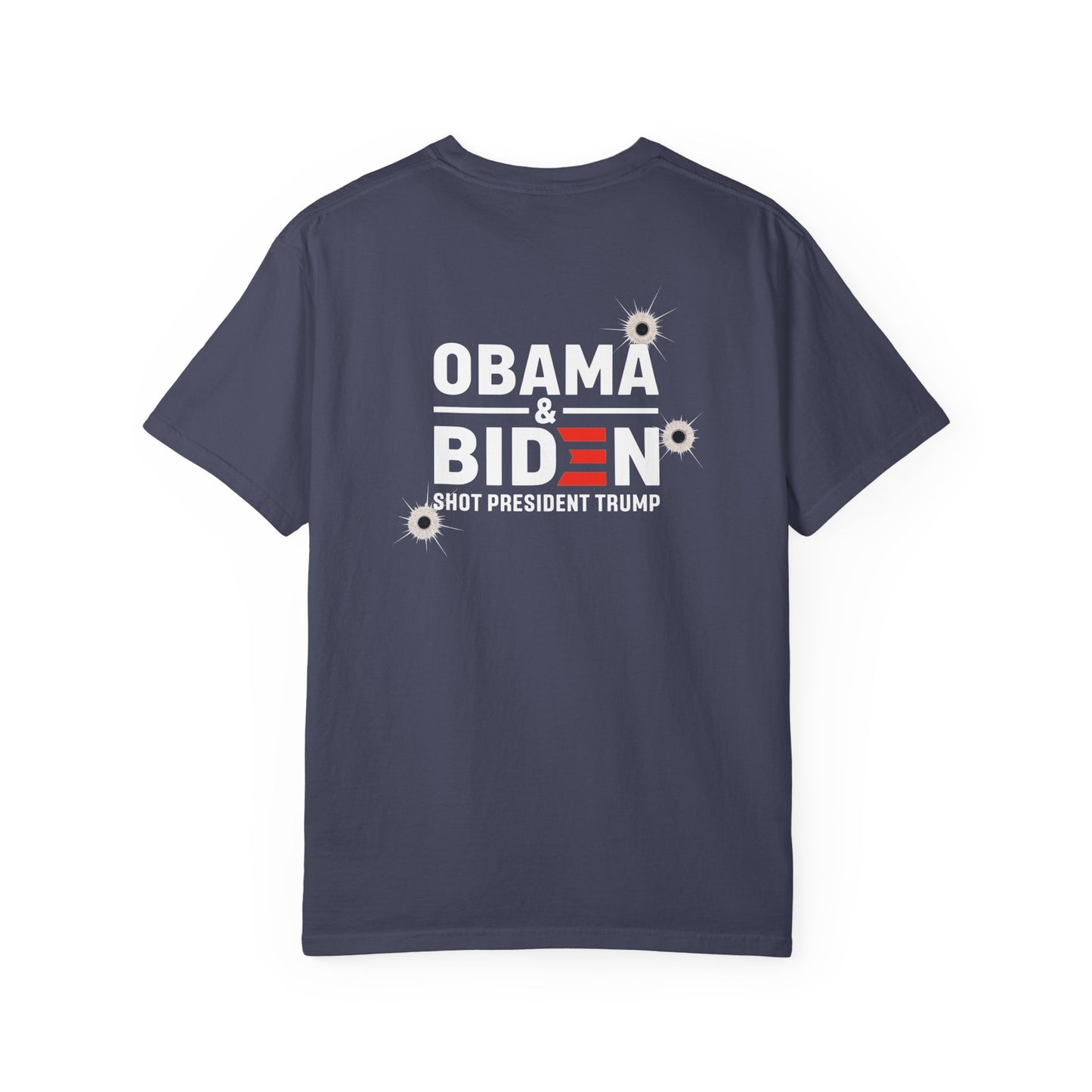 "Obama & Biden Shot President Trump", Unisex Black T-shirt