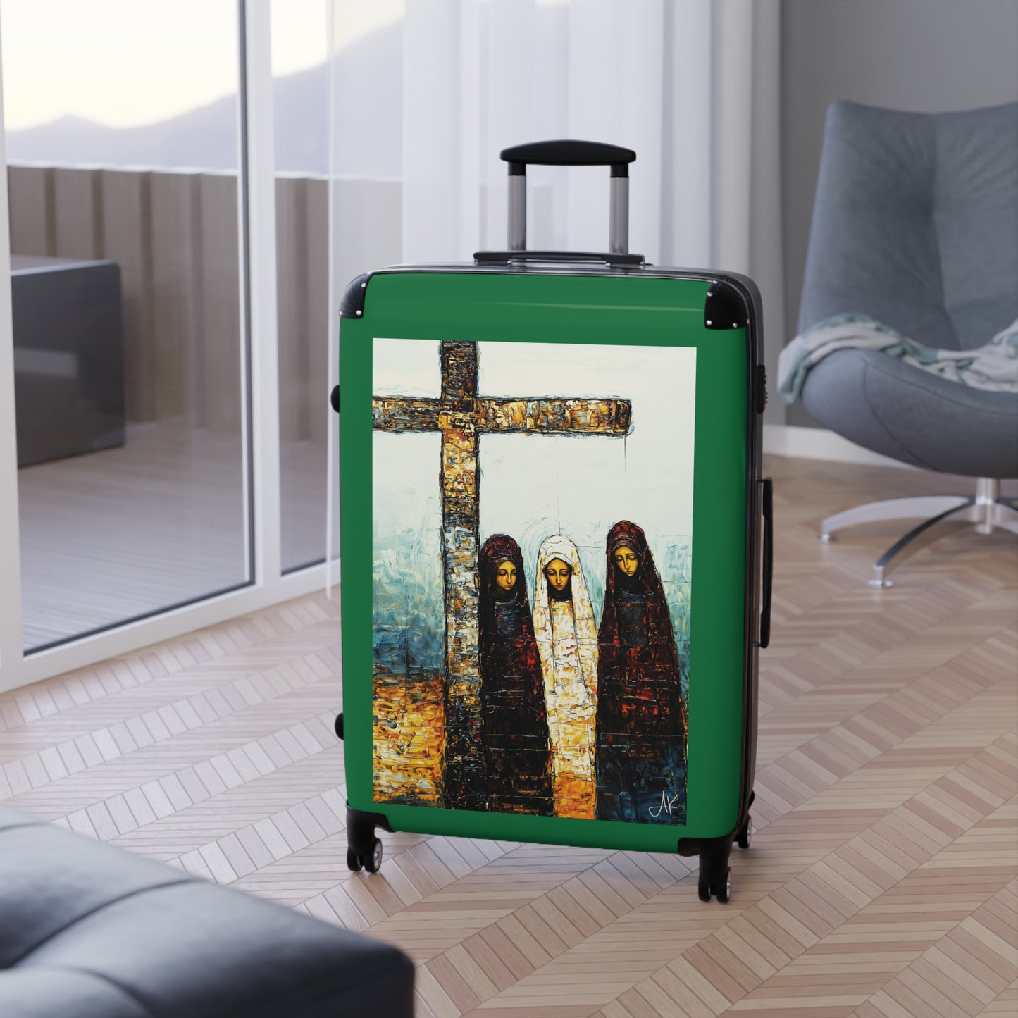 "At-the-Foot of the Cross - John 19:25", Suitcases (Dark Green)