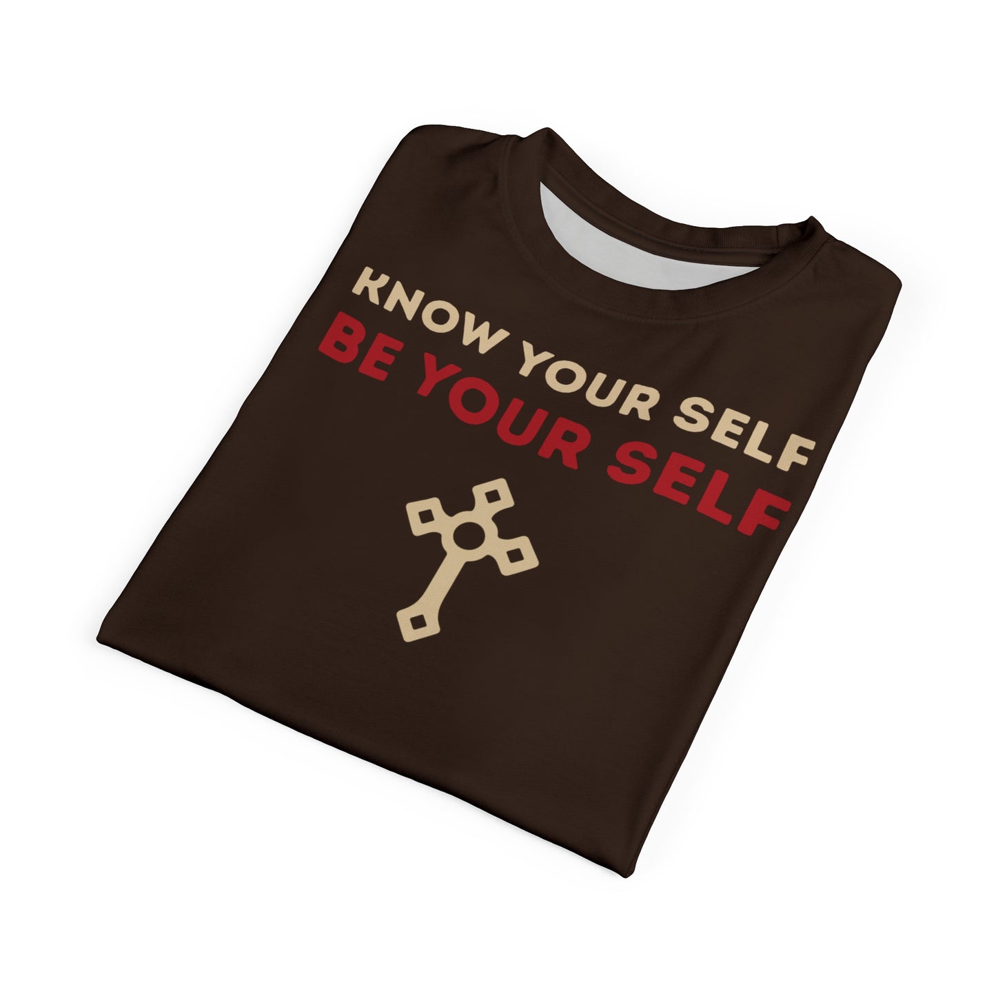 "Know Your Self", Unisex T-shirt (Zinnwaldite Brown)