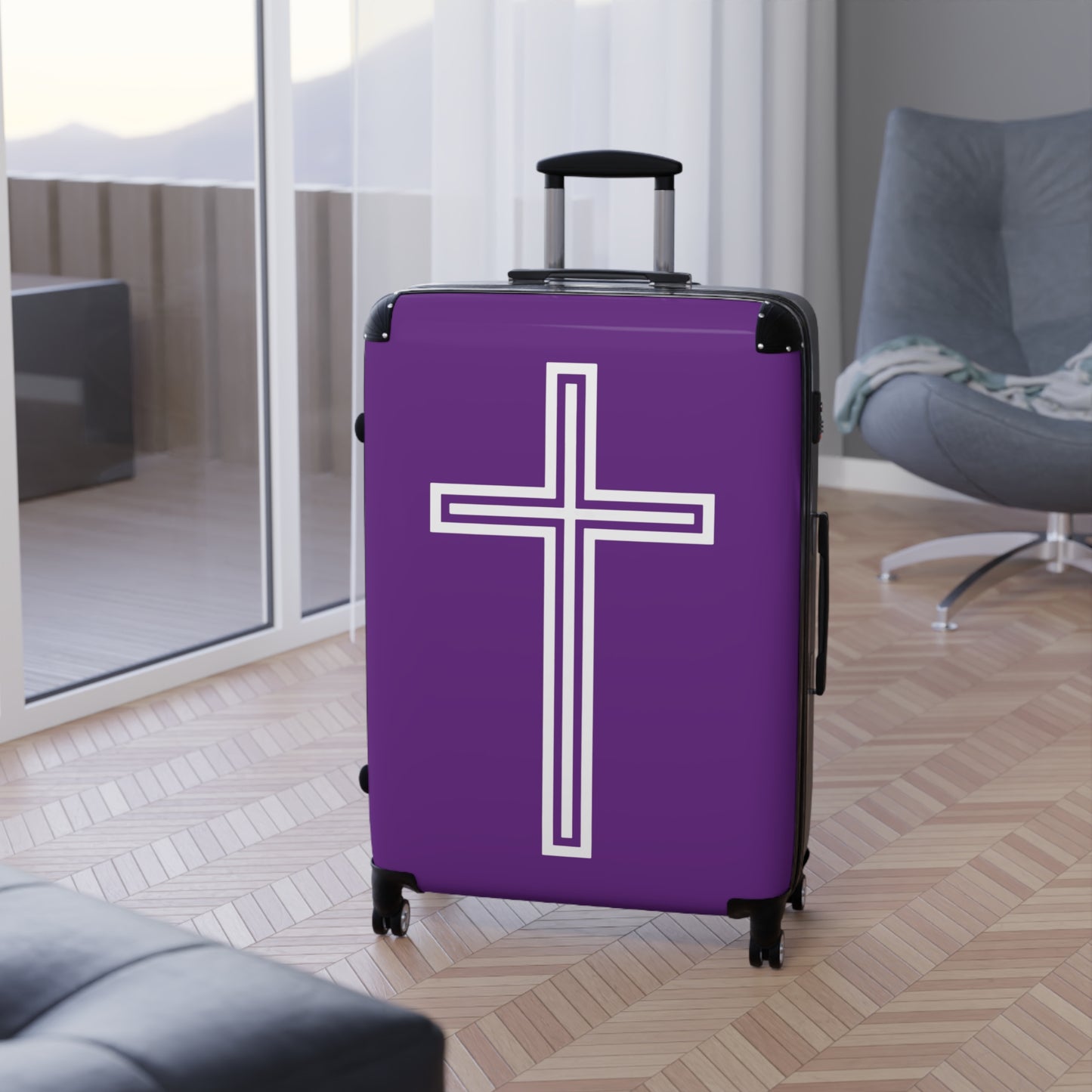 "A Simple Cross" Suitcases (Indigo Outback Purple)