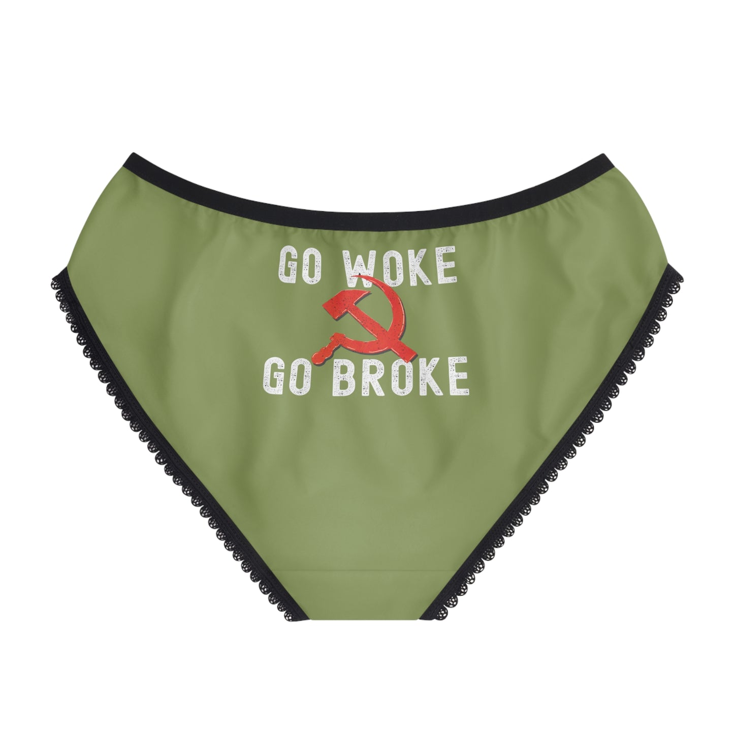 "Go Woke Go Broke (Communist)", Women's Briefs (Zesty Apple)