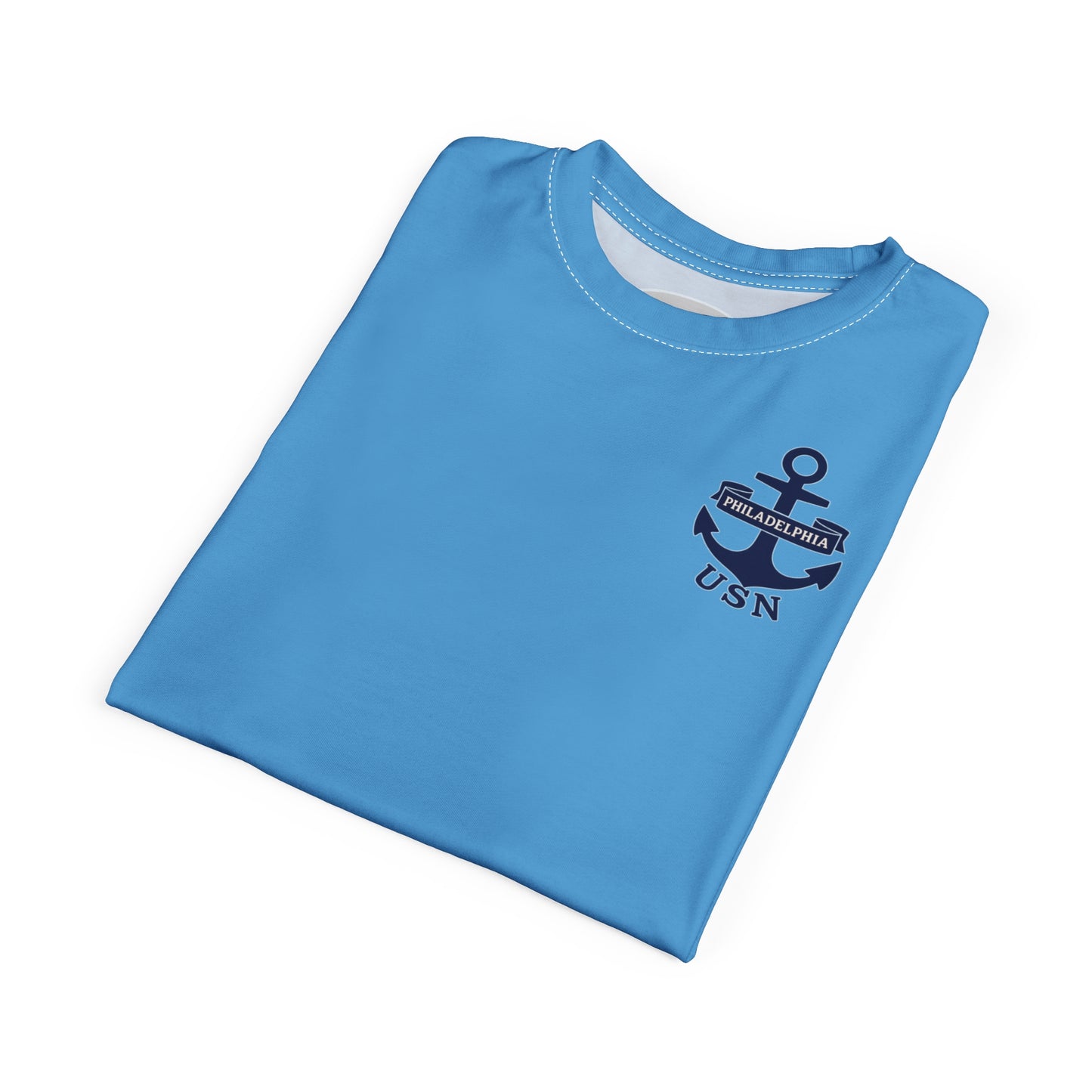 "USN Anchor", Unisex T-shirt (Atlantic Sky)