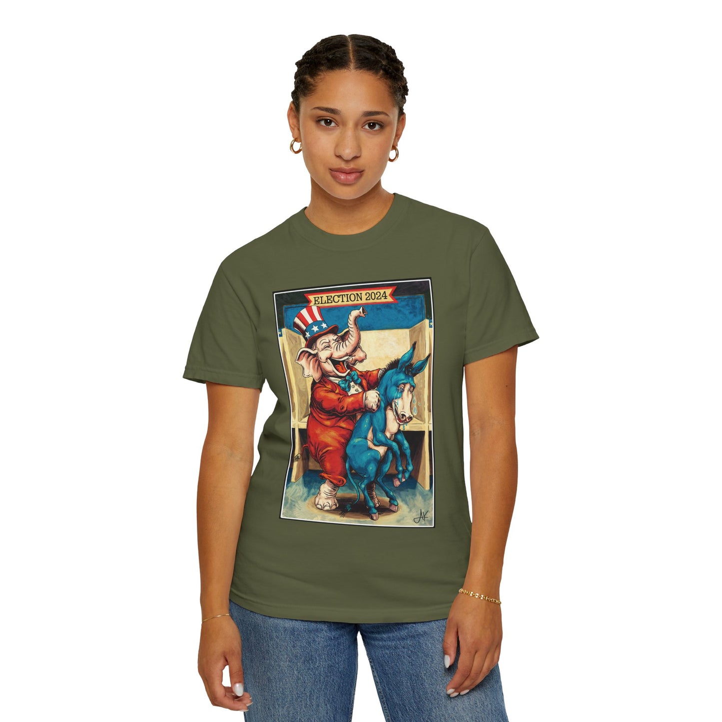 "MAGA Spanked the Donkeys 2024", Unisex T-shirt (Dark Colors)