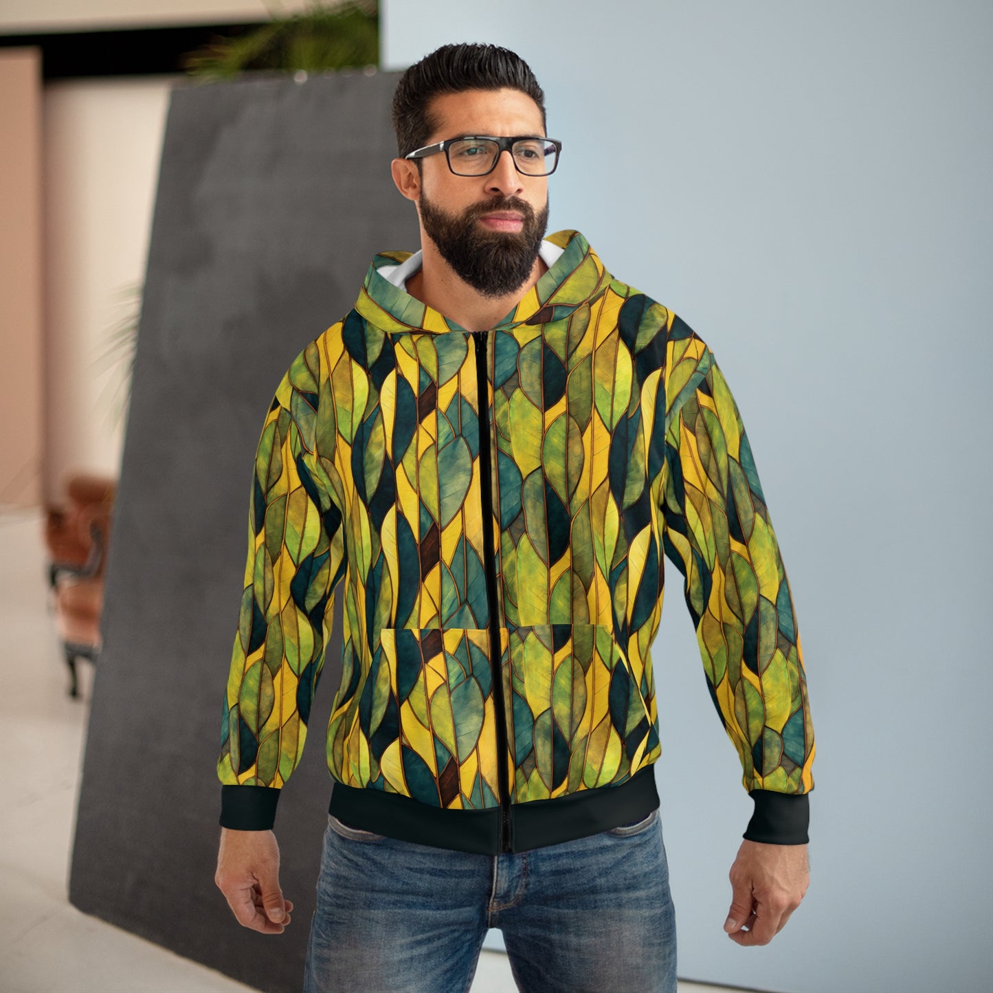 "Inner Grove", Unisex Wearable Art Zip Hoodie