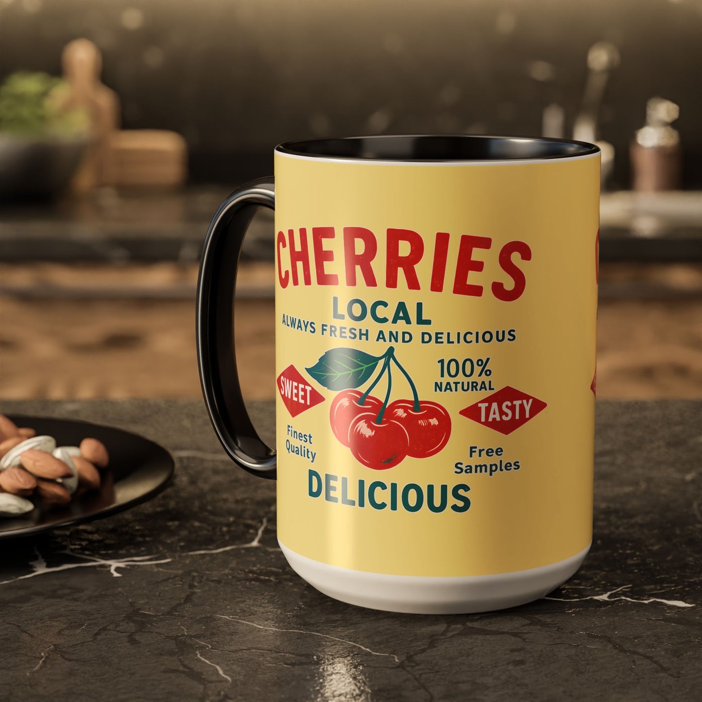 "Delicious Cherries", Colorful Mugs (11oz, 15oz) (Sanctum Veil)