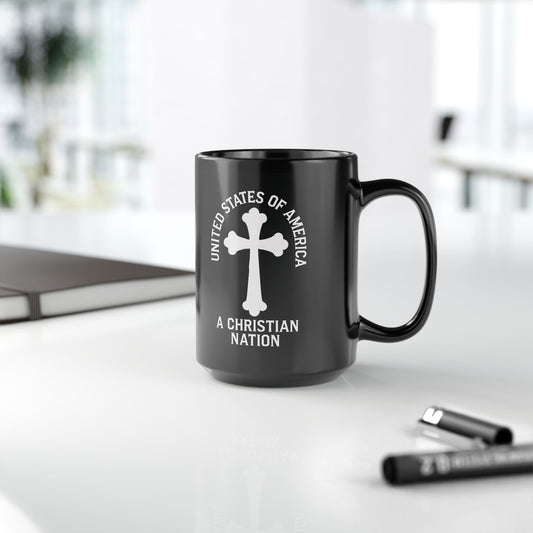 "USA - A Christian Nation" #04, Black Mug (11oz & 15oz)