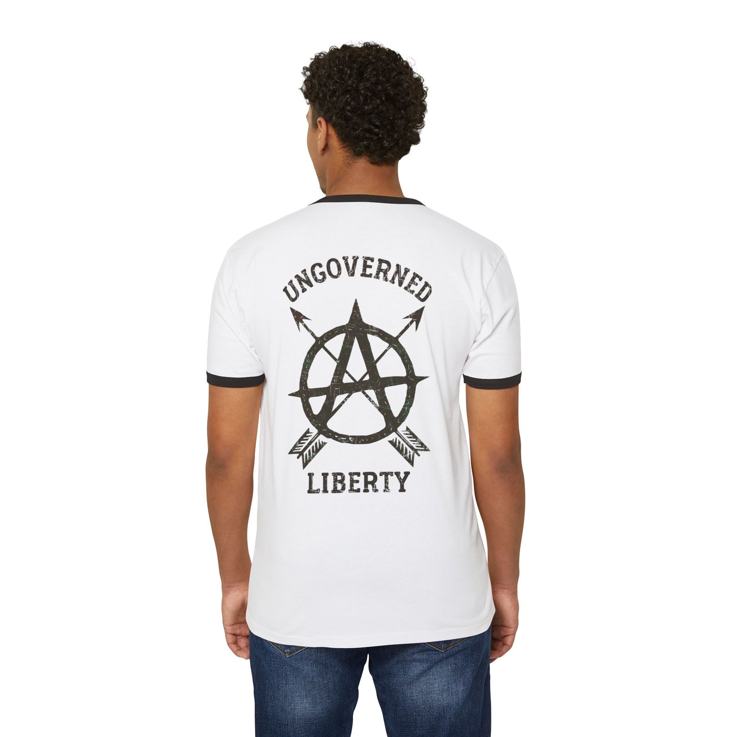 "Ungoverned Liberty", Unisex Cotton Ringer T-Shirt