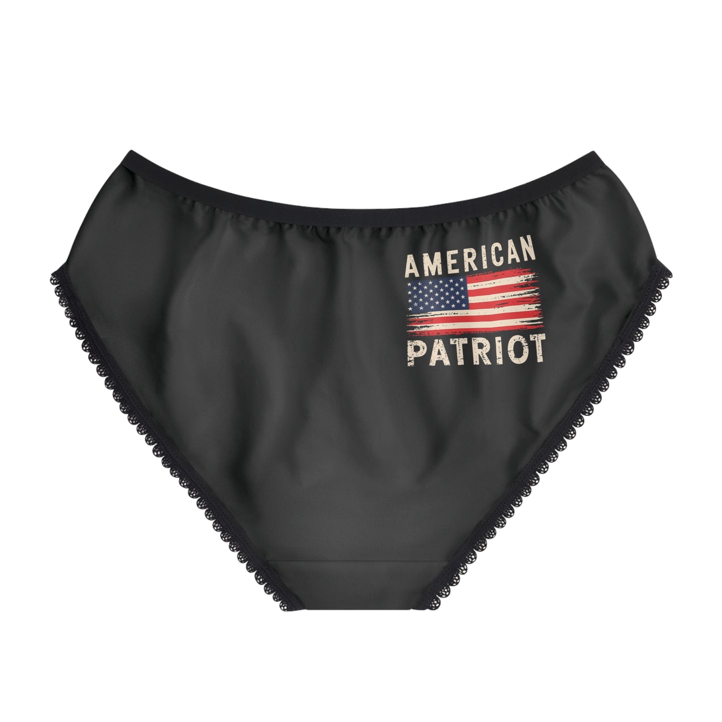 "American Patriot" with Flag #02, Women's Briefs (Void Black)