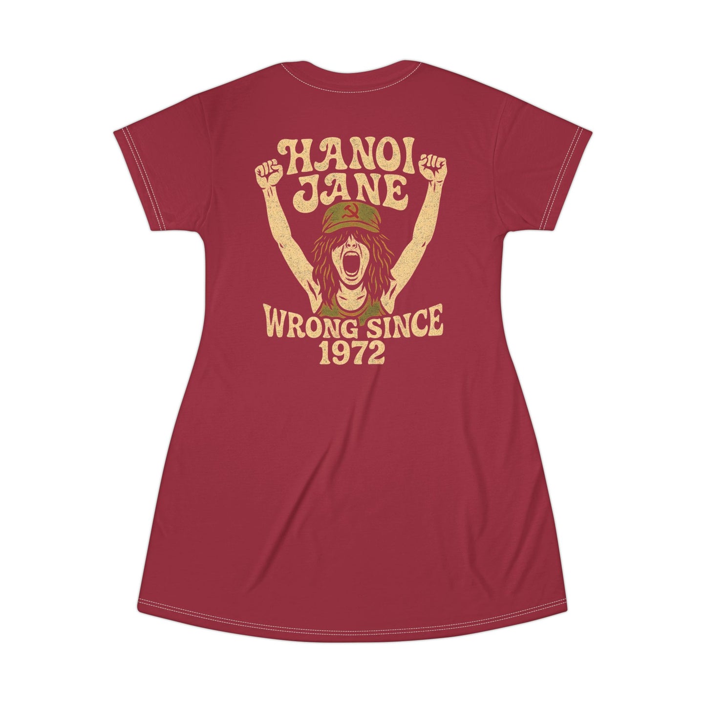 "Hanoi Jane", T-Shirt Dress (Harvard Crimson)