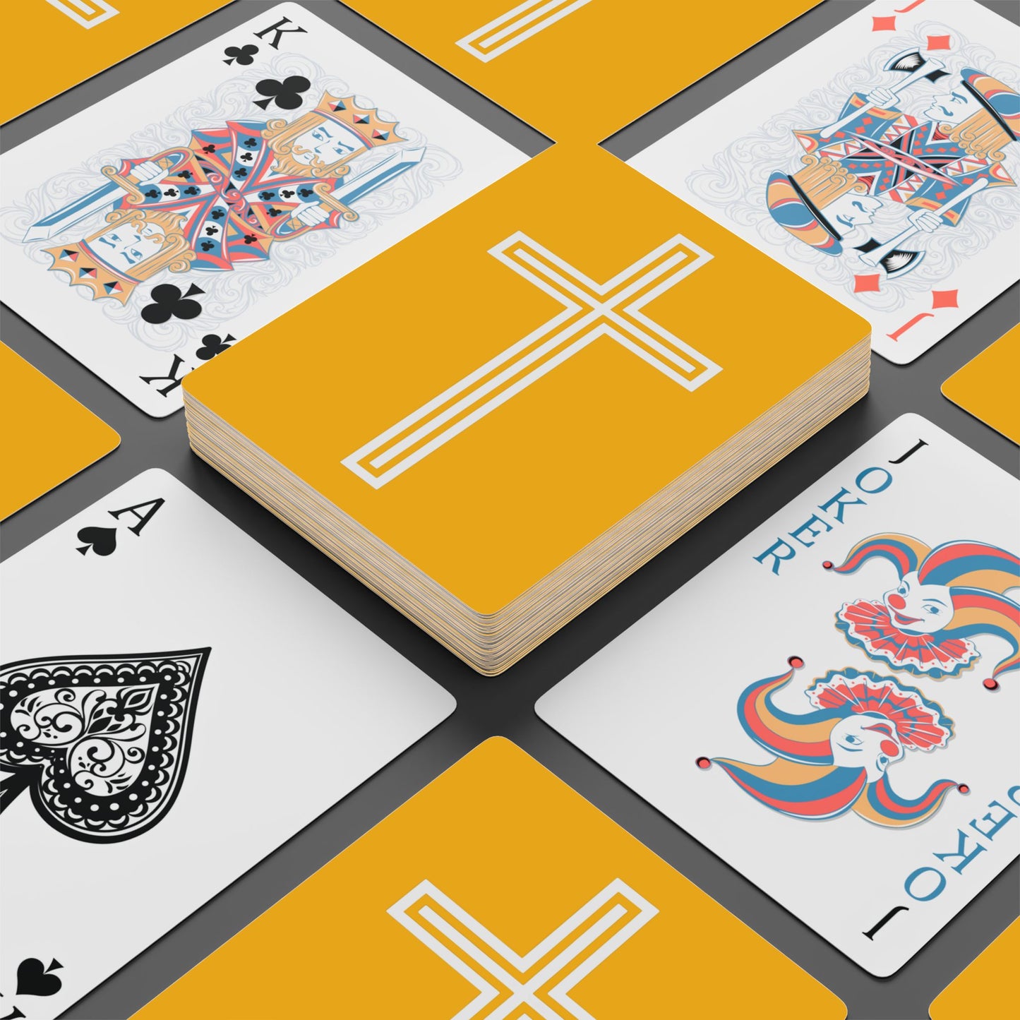 "A Simple Cross", Chrsitian Playing Cards (Honey Yellow)