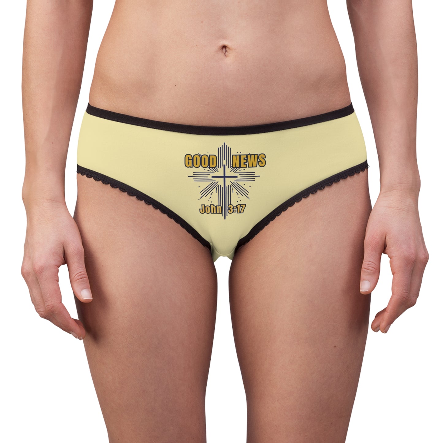 "Good News - John 3:17", Women's Briefs (Buttermilk Yellow)