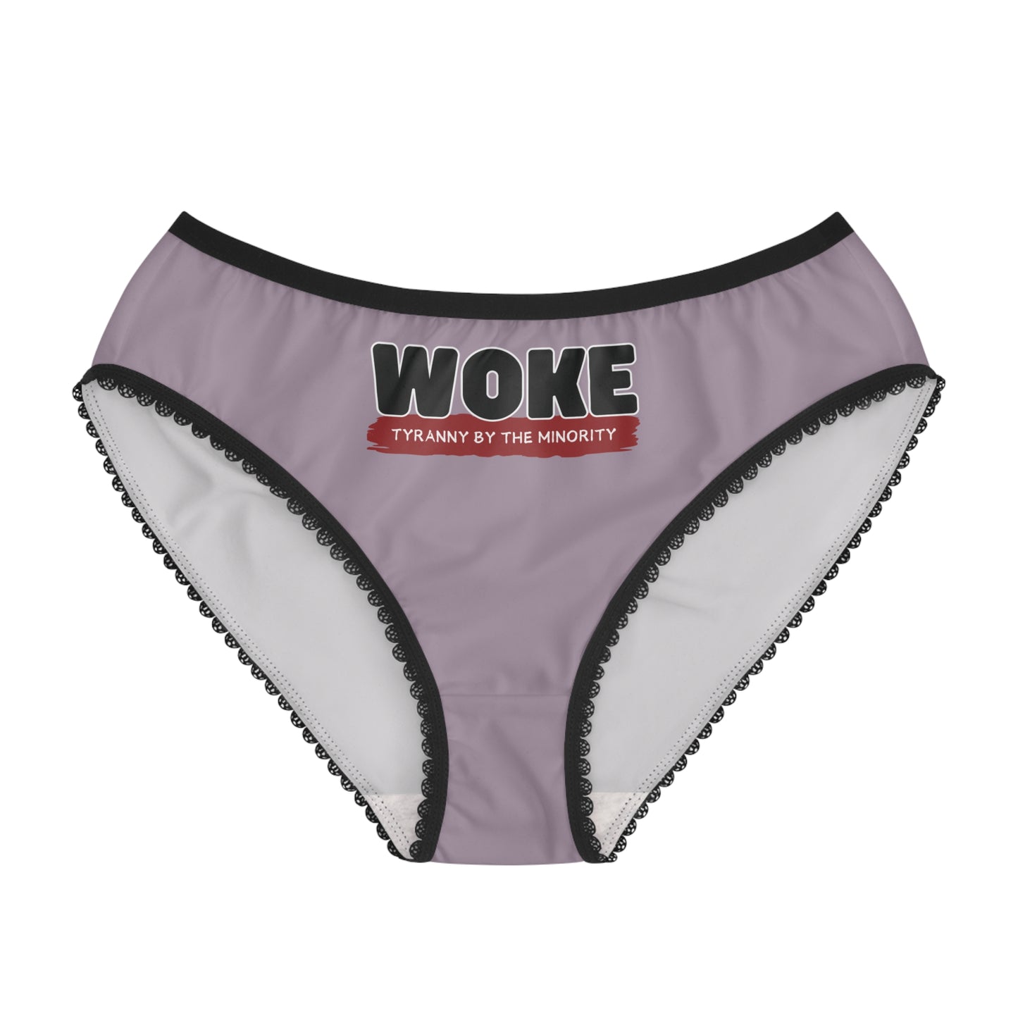 "Woke - Tyranny by the Minority", Women's Briefs (Rose Quartz Pink)