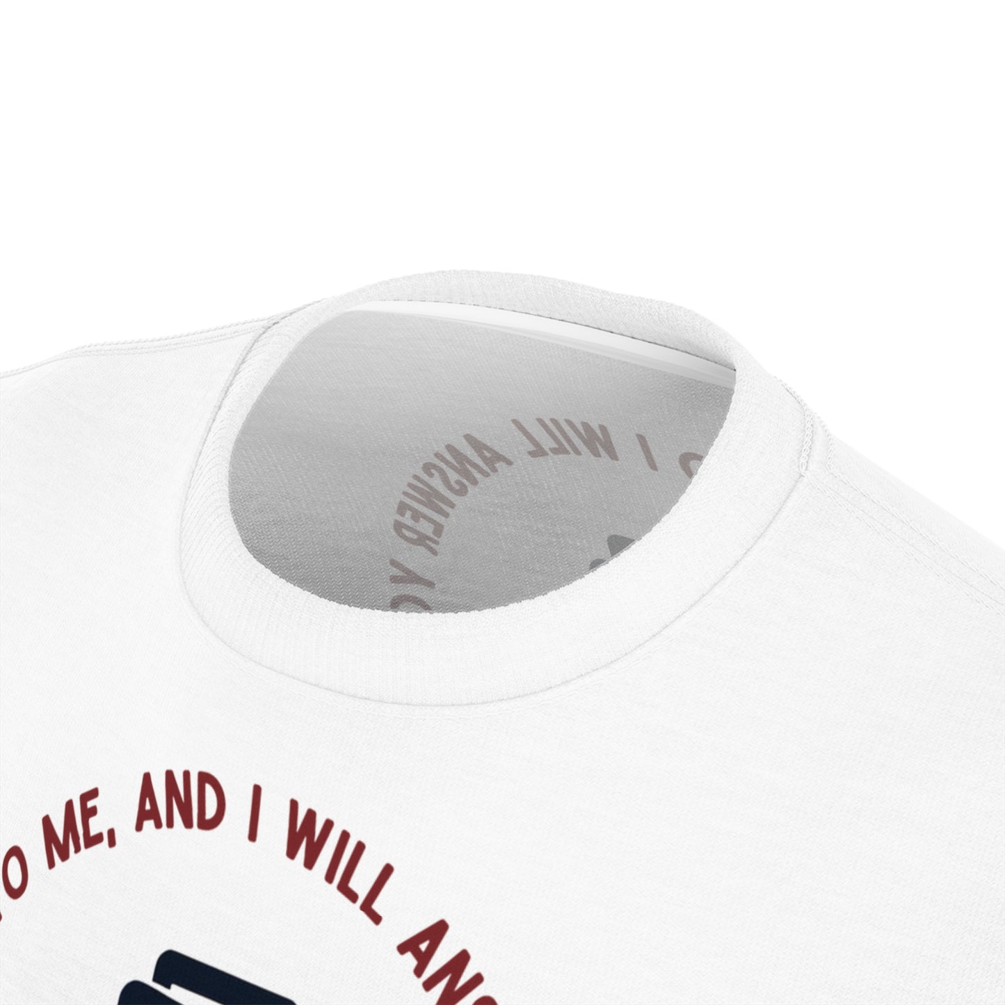"Call to Me - Jeremiah 33:3" #01, Unisex Tee (Linen White)