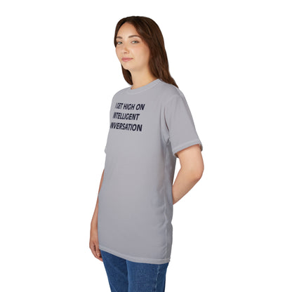 "Intelligent Conversation", Unisex T-shirt (Moonwalk Grey)