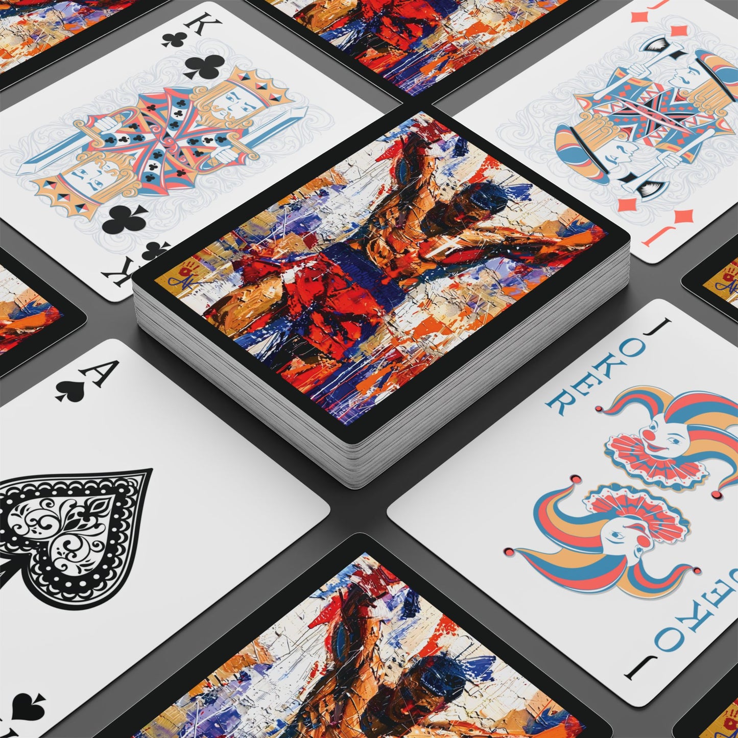 "Fight to Win", Fine Art Playing Cards (70's Black)