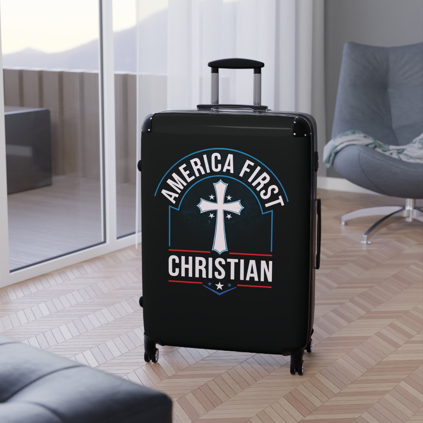 "America First - Christian" #02 Suitcases (Pitch Black)