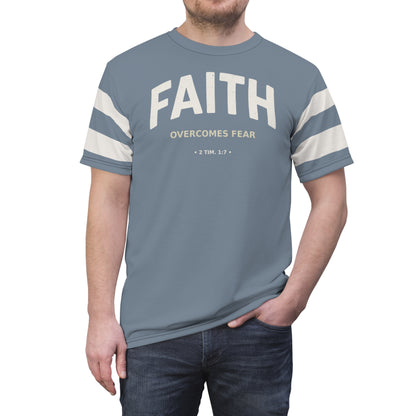 "Faith Overcomes Fear", Unisex Tee (Atlantic Grey)
