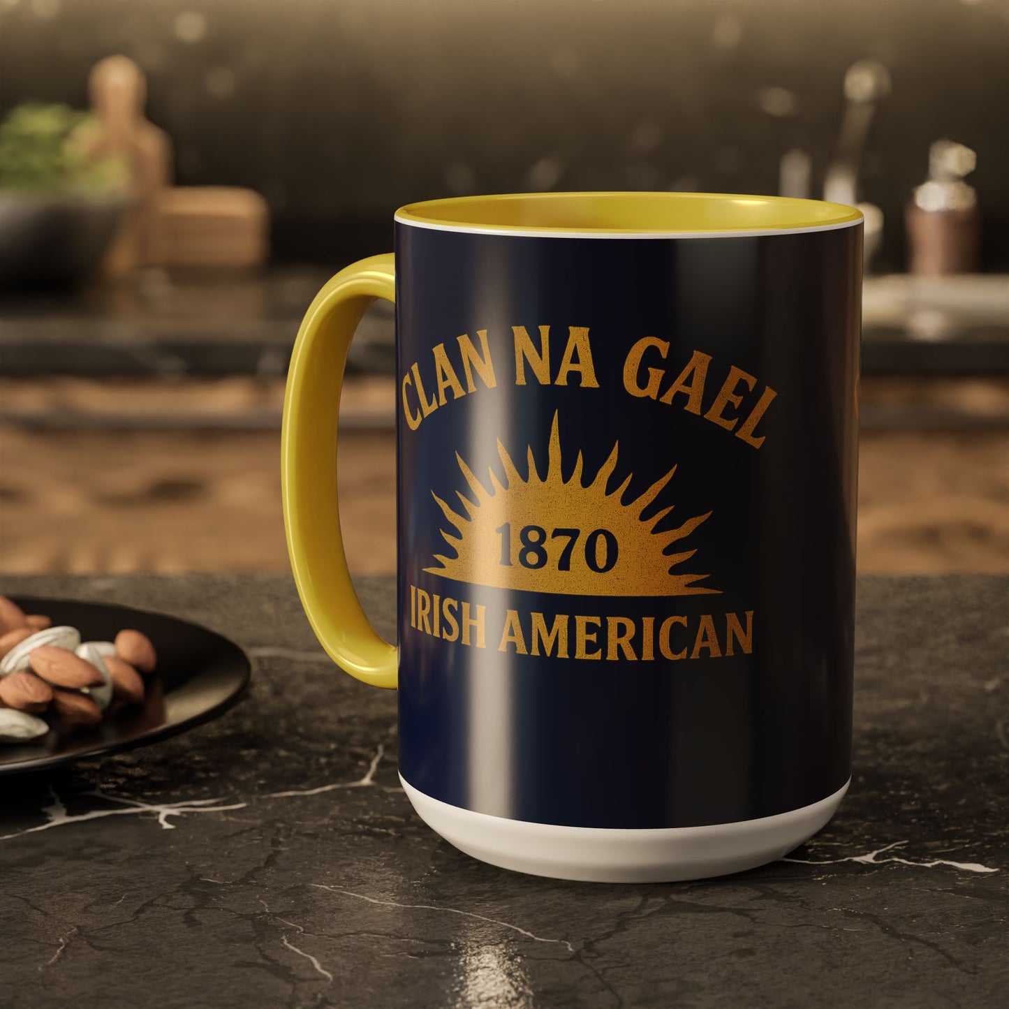 "Clan na Gael - Irish American", Colorful Mugs (11oz, 15oz) (Mariana Blue)