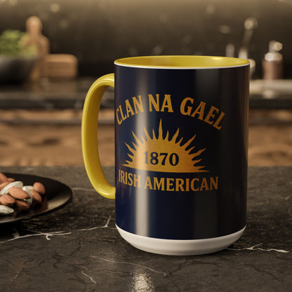 "Clan na Gael - Irish American", Colorful Mugs (11oz, 15oz) (Mariana Blue)