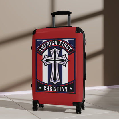 "America First Christian" Wall Art #11 Suitcases (Carnelian Red)
