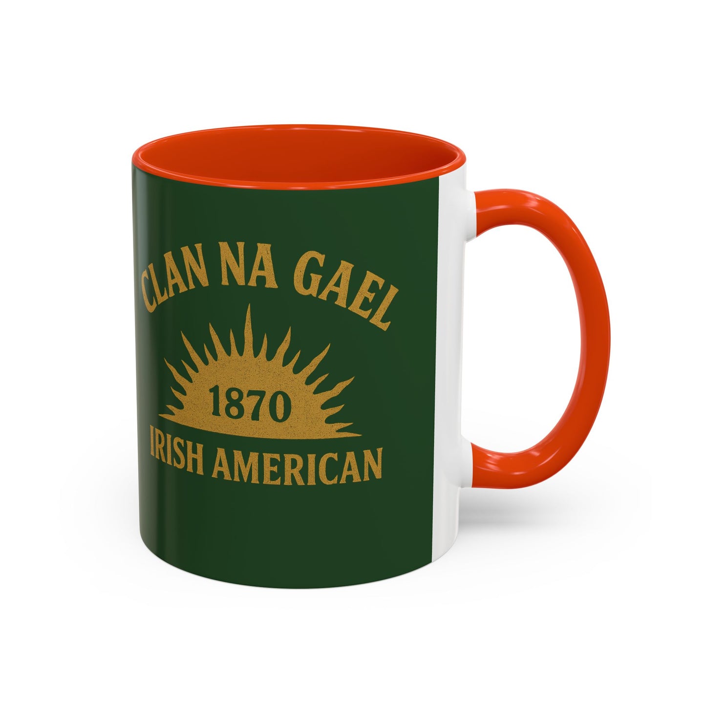 "Clan na Gael - Irish American", Colorful Mugs (11oz, 15oz) (Brithemain Green)