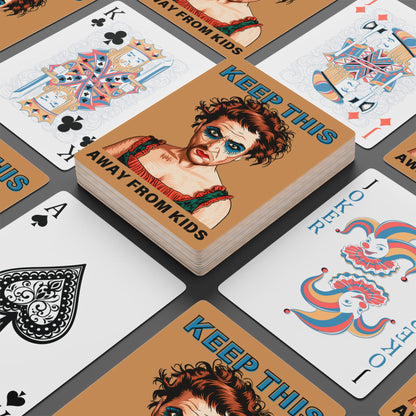 "Keep This Away from Kids", Cultural Playing Cards (Golden Brown)