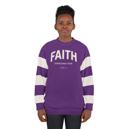 "Faith Overcomes Fear", Unisex Sweatshirt (Jacaranda Midnight)